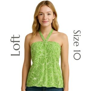 Ann Taylor Loft - Green Floral Halter Top - Size 10